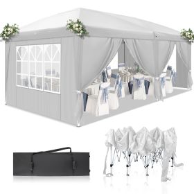 3 X 6M White 6 Sides, Home Folding Pergola Parking Shed Advertising Tent (Color: White)