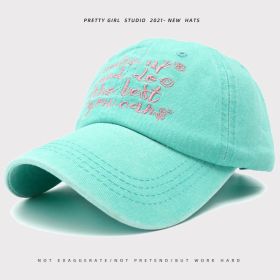 Rose Red Net Red Hat Children's Autumn and Winter Edition New Vintage Washed Baseball Caps Girl's Art Duck Tongue Caps (colour: Mingyan Baseball Cap Ha Qing, size: Adjustable)